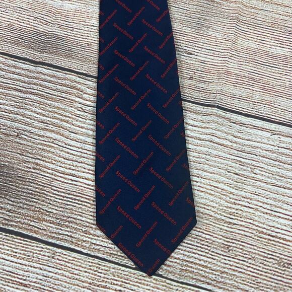 Givenchy Vintage Gentleman Paris Navy Red "Speed Queen" Silk Blend Necktie - Picture 2 of 10